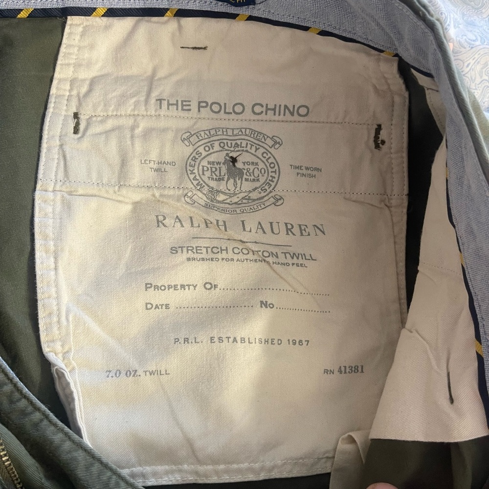 Ralph Lauren Polo Pant Stretch Classic Fit ARMADILLO GREEN for men. - Picture 10 of 13